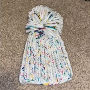 Steve Madden white & colorful beanie.